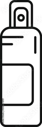 Black and white vector icon of a simple spray can, suitable for various design uses