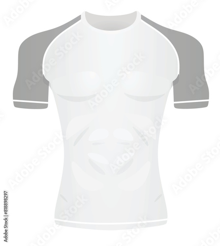 Rash guard athlete fitness t shirt. vector