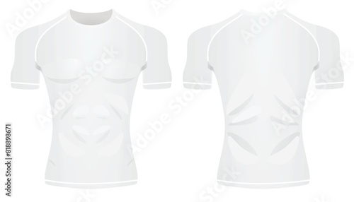 Rash guard athlete fitness t shirt. vector