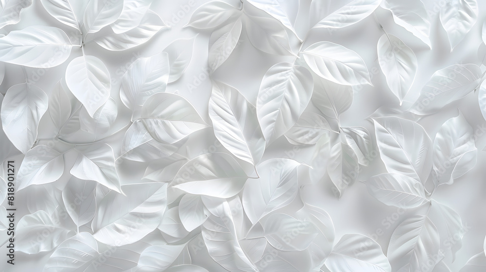 custom made wallpaper toronto digitalWhite Paper Leaves Pattern