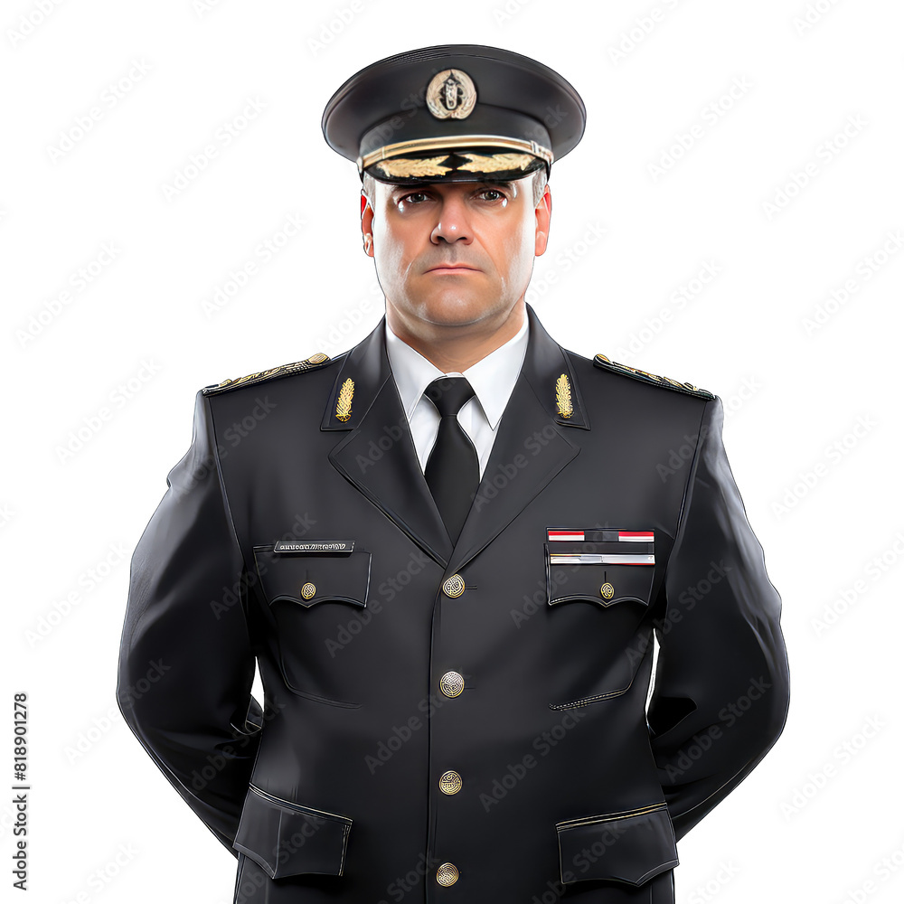 Policeman in a uniform on transparent background Policeman in a uniform on transparent background