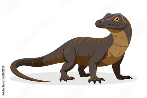 Komoda dragon animal flat vector illustration on white background