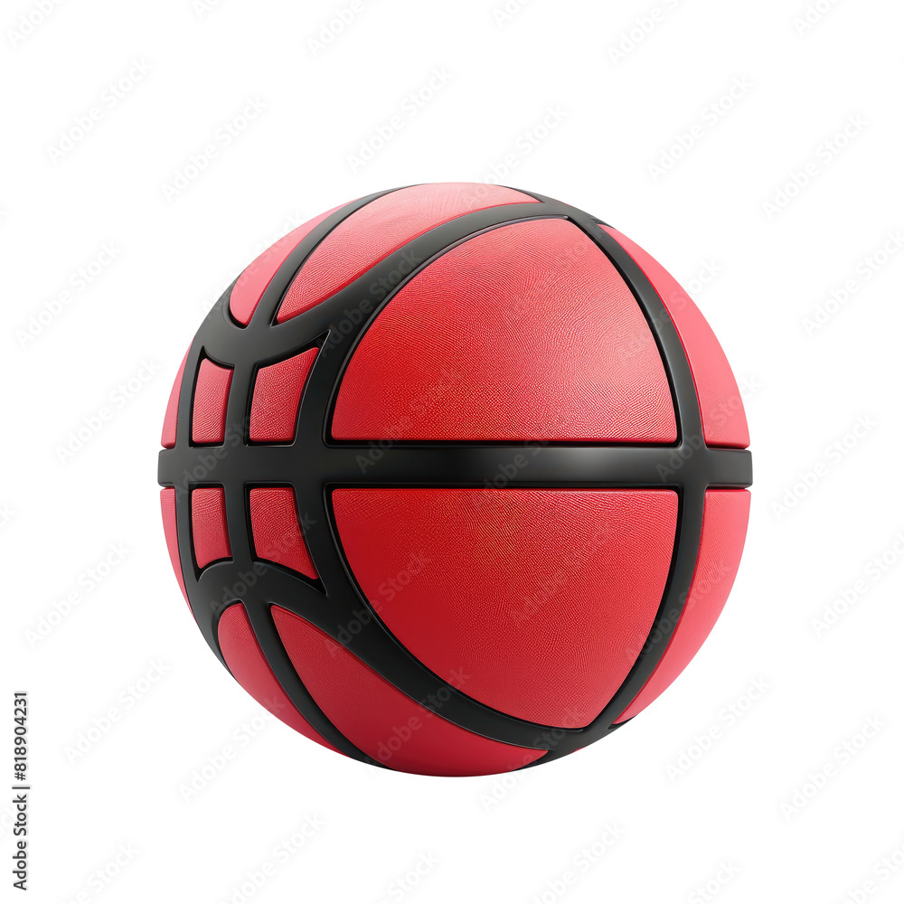 Fototapeta premium red and black basketball ball isolated on white