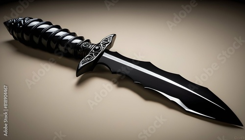 A sleek obsidian dagger its edge as sharp as a se upscaled_2