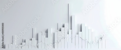 Clean-cut depiction of a sudden rise in stock values  presented in a minimalist bar graph against a clean white backdrop.