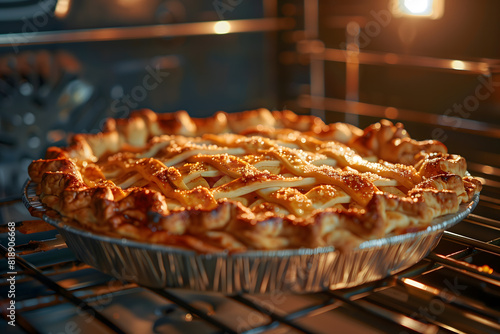 Wallpaper Mural Mouthwatering Apple-Cheddar Pie Baking in Sunlit, Cozy Kitchen Torontodigital.ca
