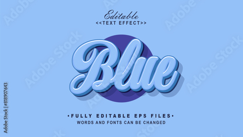 editable blue text effect.typhography logo