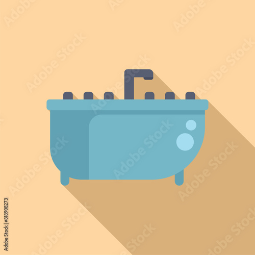 Vintage clawfoot bathtub illustration in a retro. Minimalist bathroom interior design with elegant. Traditional cast iron freestanding antique home decor for a classic. Comfortable