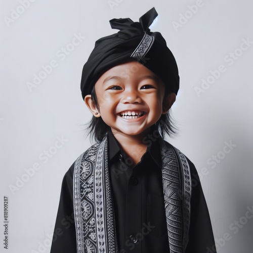 3D Character AI illustration of asian moslem Santri kids boys wearing peci kopiah sarung reading al quran with backpack going to school