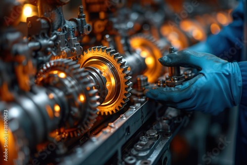 Automotive Transmission System Inspection A mechanic inspecting the transmission system of a vehicle for optimal performance