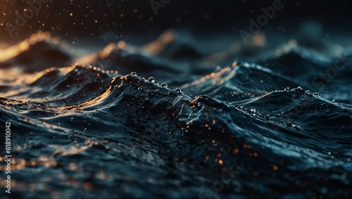 An abstract image of waves and dots,.