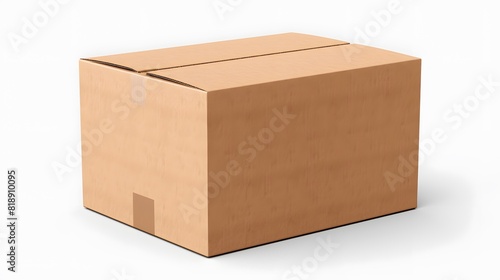 Cardboard box isolated on white background. Generative AI. © Studicon
