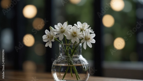 Wallpaper Mural A vase of a clear glass with white flowers in it,. Torontodigital.ca