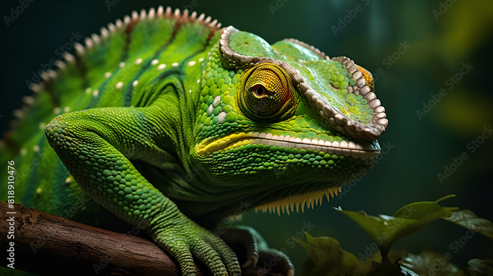 Fototapeta premium green iguana on a branch