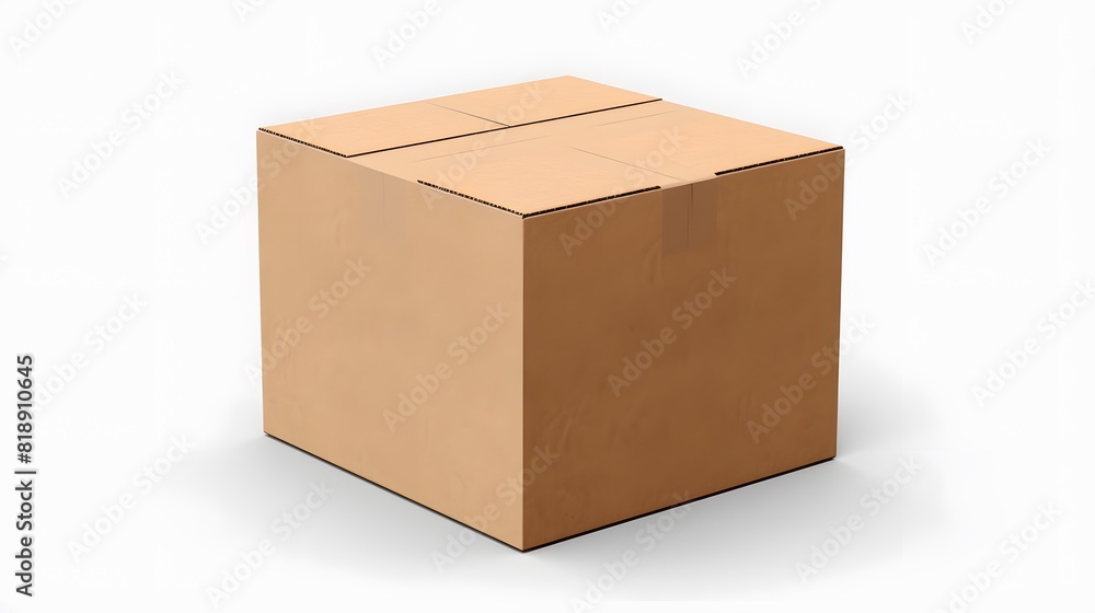 Cardboard box isolated on white background. Generative AI. Cardboard box isolated on white background. Generative AI.