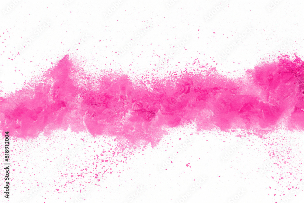 Vibrant Pink Powder Explosion with Glitter Texture on White Background Vibrant Pink Powder Explosion with Glitter Texture on White Background