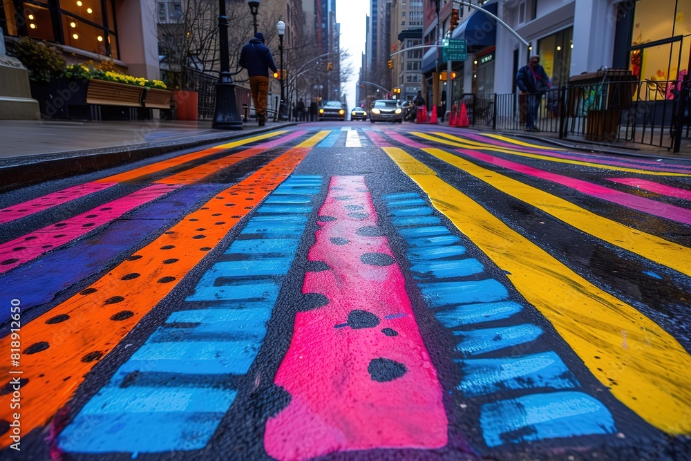 City Street Art Crosswalk A crosswalk creatively painted with street ...