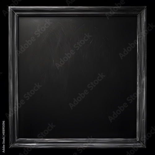 Large square blackboard with wooden frame, blank and empty. Generative AI. © Studicon