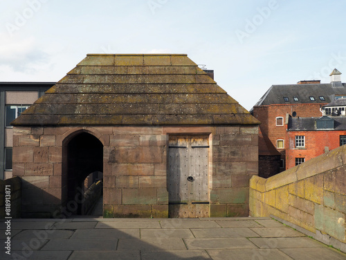 tower on the city walls over Newgate bridge in Chester crossing Pepper street in the city cantre photo