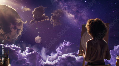 An artist's rendering of the cosmic backdrop with clouds