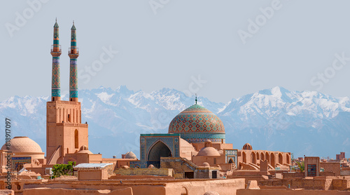 Historic city of Yazd with famous wind towers - YAZD, IRAN photo