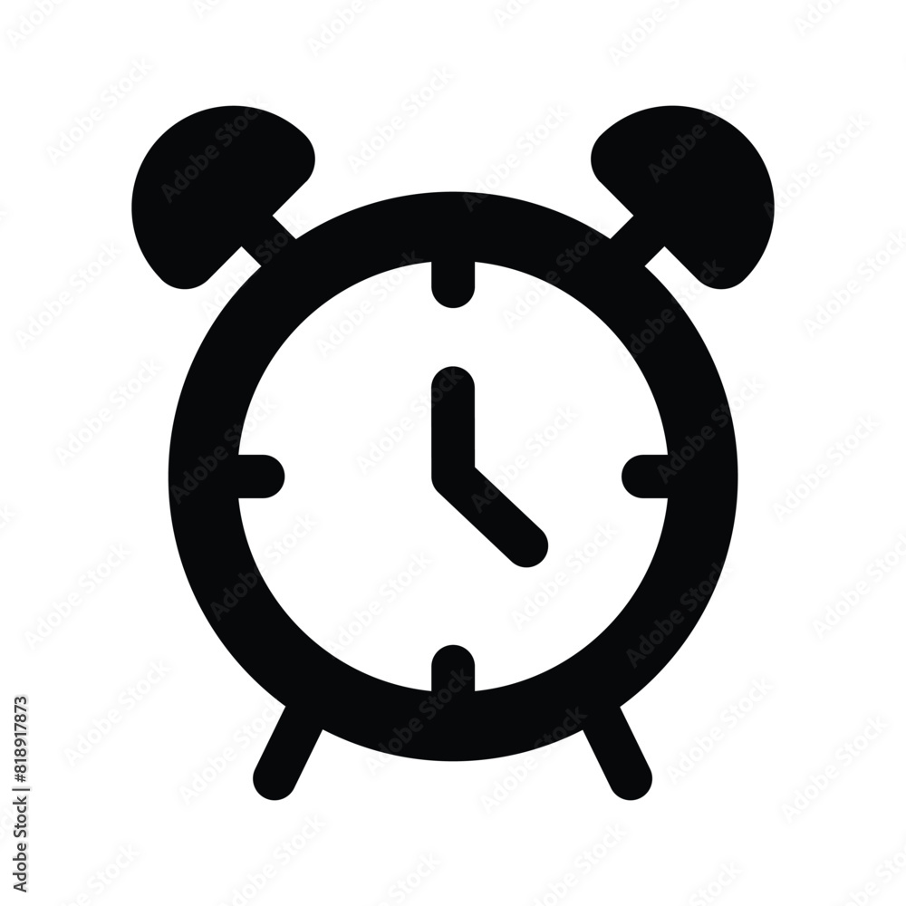 An Icon of alarm clock in editable style, easy to use and download An Icon of alarm clock in editable style, easy to use and download