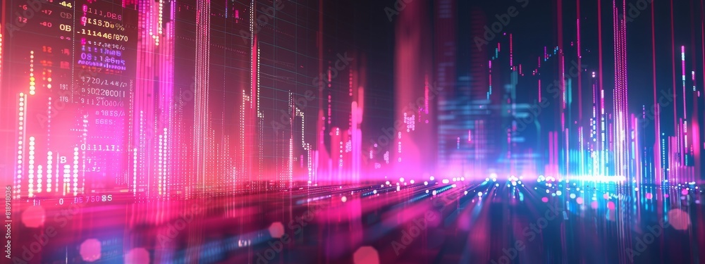 Semiconductor sector index charts and market data. Stock market and exchange, trading, close-up screen, research, investment. 3D illustration