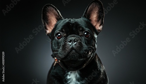 black french bulldog looking happy