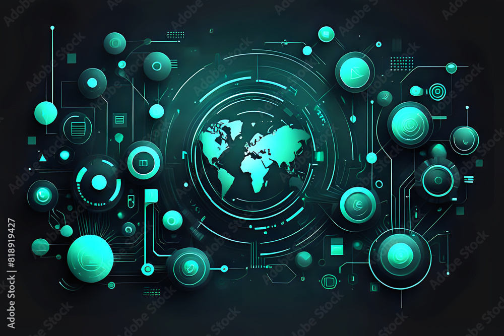 Obraz premium Abstract business communication technology digital innovation future tech data, internet concept abstract background desnig illustration. 