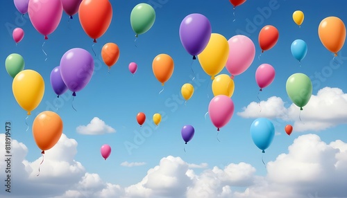 A whimsical background with colorful balloons floa upscaled_5 photo