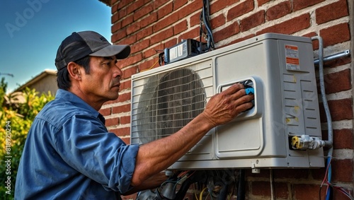 air conditioner repair worker