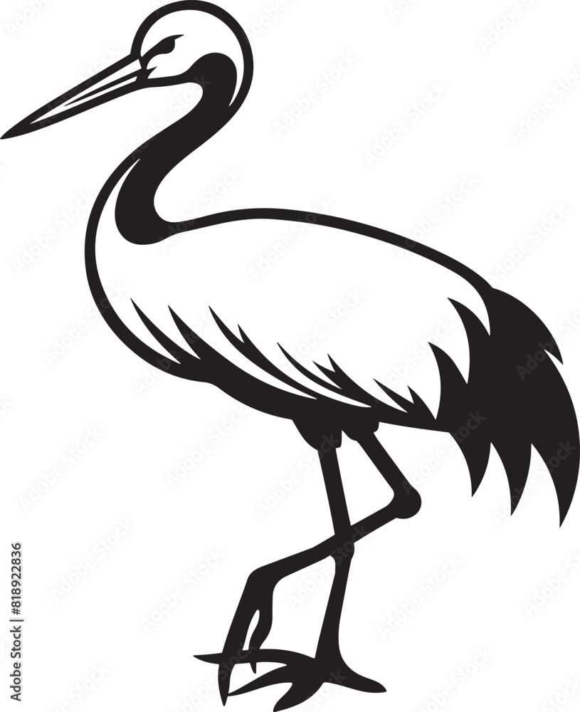 Crane bird or heron silhouette vector illustration. Crane bird or heron silhouette vector illustration.