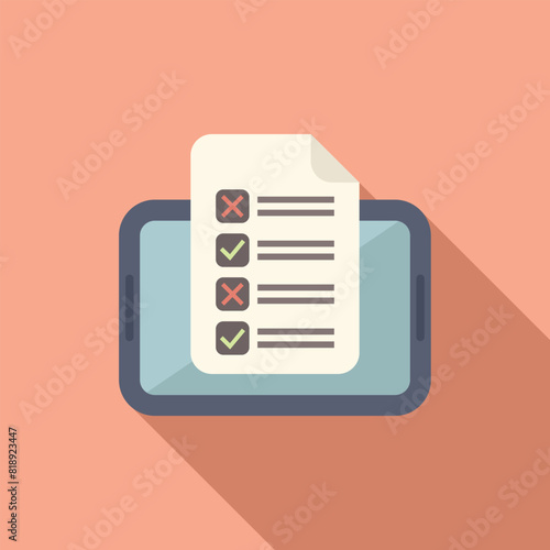 Illustrated online survey checklist with tablet and mobile device icons for digital feedback form and data collection illustration concept