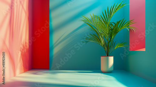 Tropical Room with Palm Plants