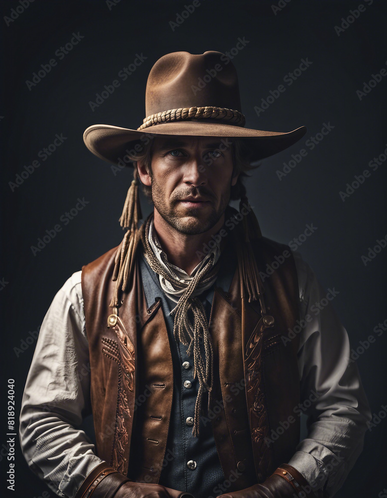 portrait of an American cowboy in traditional clothes, isolated white background
portrait of an American cowboy in traditional clothes, isolated white background