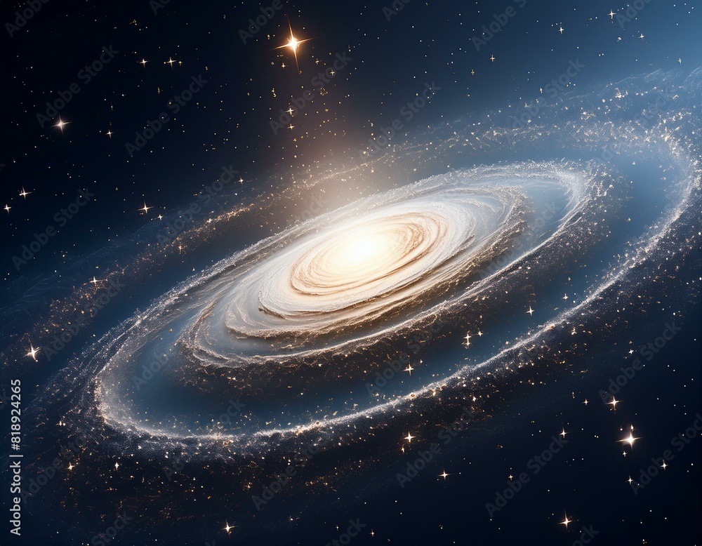 Vibrant, dense center of a galaxy, filled with countless stars glowing in shades of white, blue, and gold Vibrant, dense center of a galaxy, filled with countless stars glowing in shades of white, blue, and gold