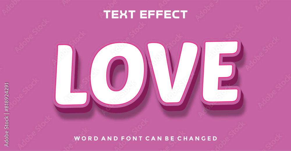 Love editable text effect