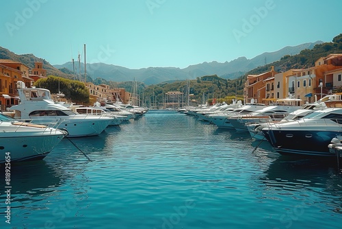 A bustling marina filled with sailboats, powerboats, and yachts, each one a vessel of adventure and relaxation © create