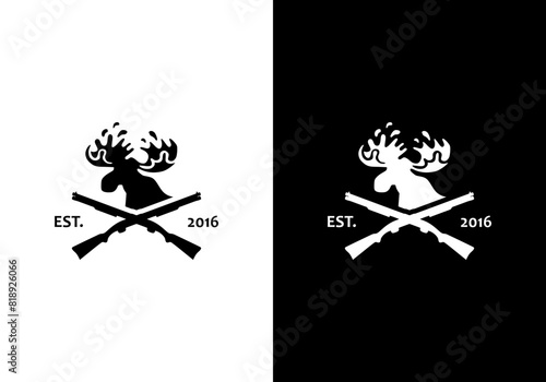 Hunting logo design vector
