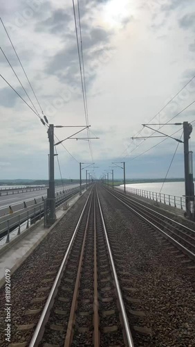 Zugfahrt, Perspektive aus dem Fenster