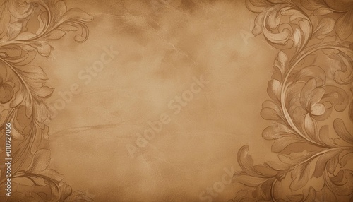 brown background paper old grunge border design with coffee color vintage marbled texture