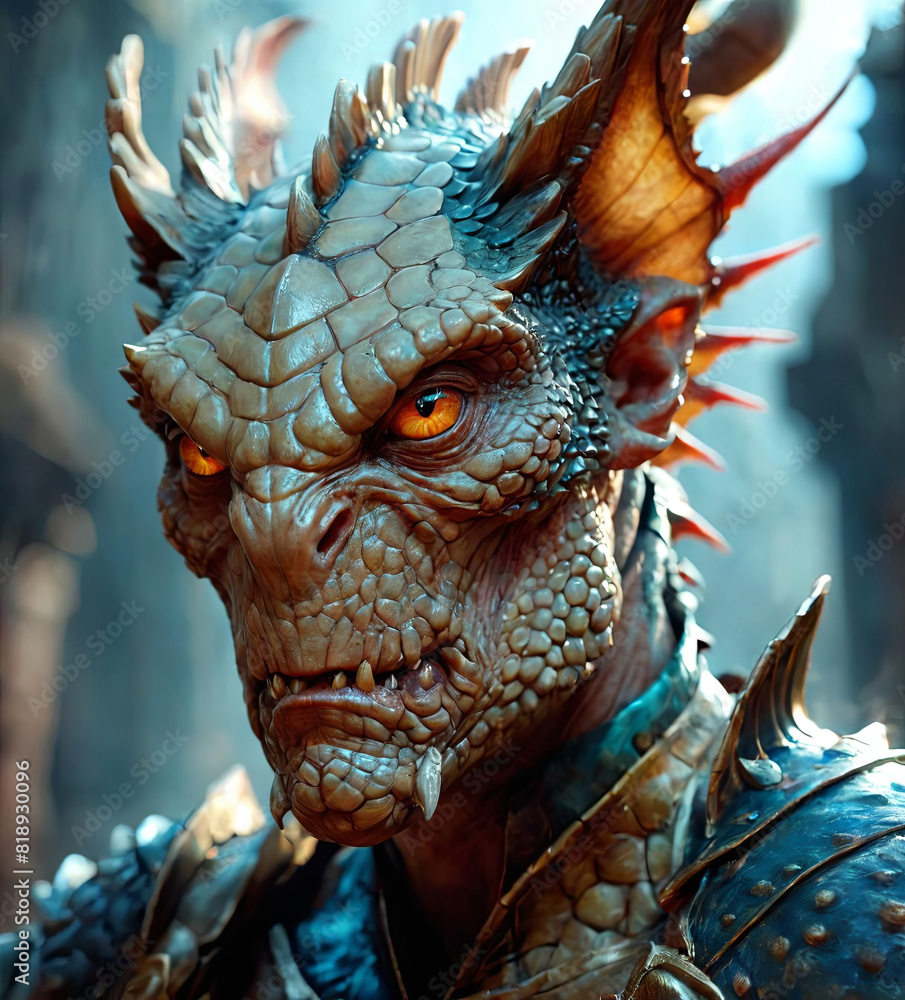 Dynamic Action Portrait of Scowling Dragonborn Artificer Gen AI Dynamic Action Portrait of Scowling Dragonborn Artificer Gen AI