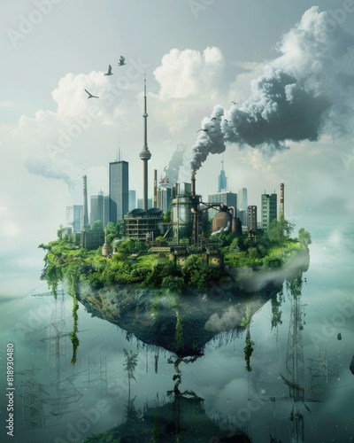 Sustainable Metropolis A Greener Future Visualized Through Innovative Technologies and Eco Friendly Production
