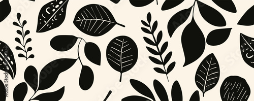 Minimalist hand-drawn abstract organic shapes pattern, ideal for contemporary print collages and fashionable design templates.