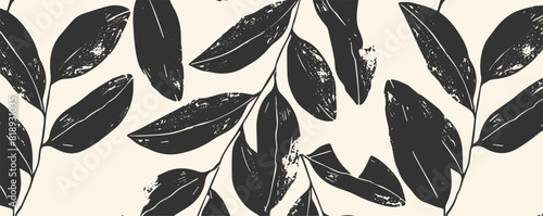 Minimalist hand-drawn abstract organic shapes pattern, ideal for contemporary print collages and fashionable design templates.