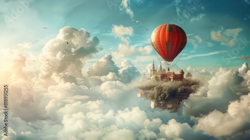 Fantasy Floating Island and Hot Air Balloon