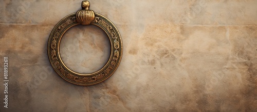 A copy space image of a decorative wall mounted handle ring © StockKing