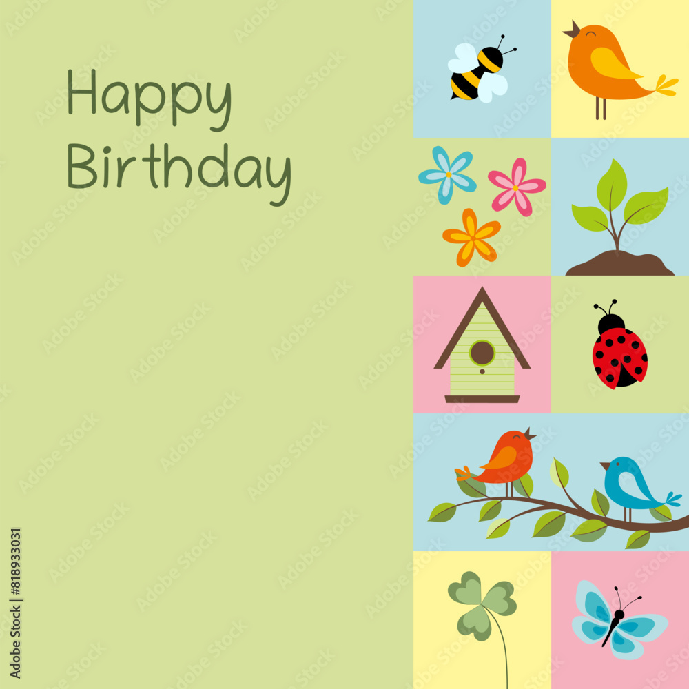 Happy Birthday - Schriftzug in englischer Sprache - Alles Gute zum