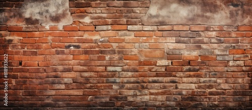 The textured background of an aged red brick wall provides ample copy space for text or images