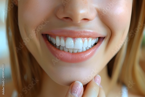 Bright Smile and Healthy Teeth Close-Up - Dental Care  Perfect Teeth  Oral Hygiene  Dentistry